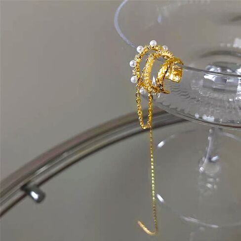 Ear Cuffs Non Piercing Gold Ear Cuff Earrings for Women Hoop Chain Earrings Dangle Hypoallergenic Clip on Earrings Adjustable Cartilage Earrings Gifts in Saudi Arabia