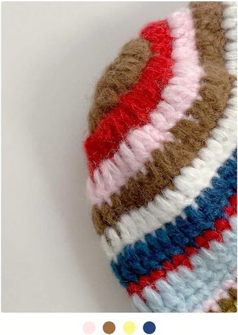 GORGLITTER Women's Crochet Hats Striped Colorblock Knitted Bucket Hat Beanies Cap in Saudi Arabia