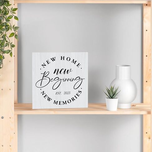 Great Housewarming Gifts New Home Gift Best Housewarming Gifts 2025 New Home Decor Rustic Home Accessories Decor Home Sweet Home Sign Shelf Desk Wooden Box 5.1 x 5.1 Inches. in Saudi Arabia
