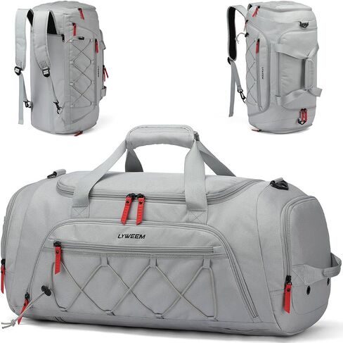 Travel Duffle Bag Men with Shoes Compartment Sports Gym Workout Bag with Wet Pocket 40L Medium 2 In 1 Duffel Backpack for Women Weekender Overnight Bag for Airplane, Black in Saudi Arabia