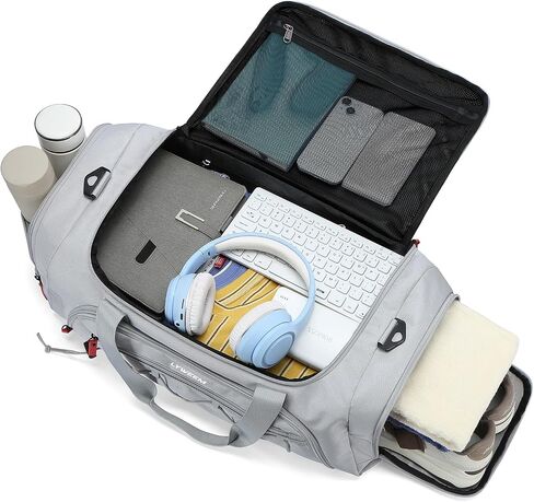 Travel Duffle Bag Men with Shoes Compartment Sports Gym Workout Bag with Wet Pocket 40L Medium 2 In 1 Duffel Backpack for Women Weekender Overnight Bag for Airplane, Black in Saudi Arabia