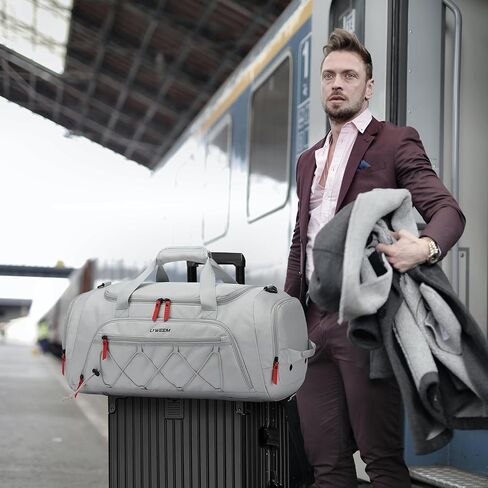 Travel Duffle Bag Men with Shoes Compartment Sports Gym Workout Bag with Wet Pocket 40L Medium 2 In 1 Duffel Backpack for Women Weekender Overnight Bag for Airplane, Black in Saudi Arabia