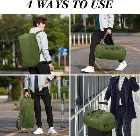 Travel Duffle Bag Men with Shoes Compartment Sports Gym Workout Bag with Wet Pocket 40L Medium 2 In 1 Duffel Backpack for Women Weekender Overnight Bag for Airplane, Black in Kuwait