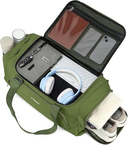 Travel Duffle Bag Men with Shoes Compartment Sports Gym Workout Bag with Wet Pocket 40L Medium 2 In 1 Duffel Backpack for Women Weekender Overnight Bag for Airplane, Black in Kuwait