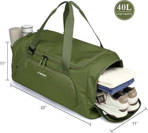 Travel Duffle Bag Men with Shoes Compartment Sports Gym Workout Bag with Wet Pocket 40L Medium 2 In 1 Duffel Backpack for Women Weekender Overnight Bag for Airplane, Black in Kuwait