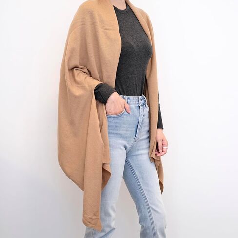 HILLSHADE Womens Wool Blended soft Knit Versatile Shawl Wrap Scarf Poncho in Saudi Arabia