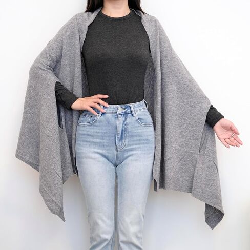 HILLSHADE Womens Wool Blended soft Knit Versatile Shawl Wrap Scarf Poncho in Saudi Arabia