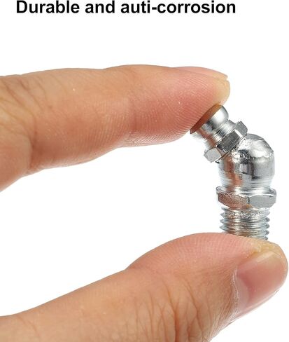 X AUTOHAUX 50 Pcs M8x1.25 Grease Nipple Fitting Bend 45 Degree Angle Galvanized Steel Grease Zerk Fitting Adapter for Car Truck Automotive Mechanical Lubrication in Saudi Arabia