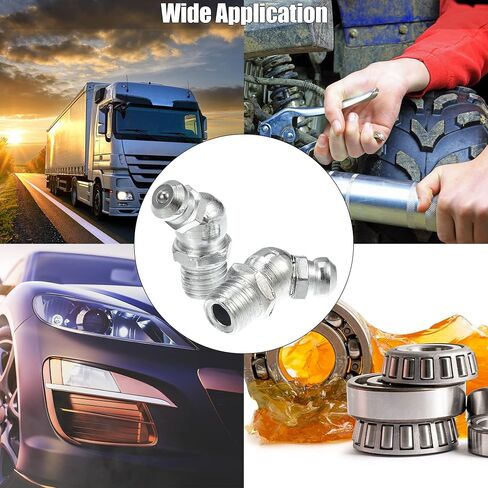 X AUTOHAUX 50 Pcs M8x1.25 Grease Nipple Fitting Bend 45 Degree Angle Galvanized Steel Grease Zerk Fitting Adapter for Car Truck Automotive Mechanical Lubrication in Saudi Arabia