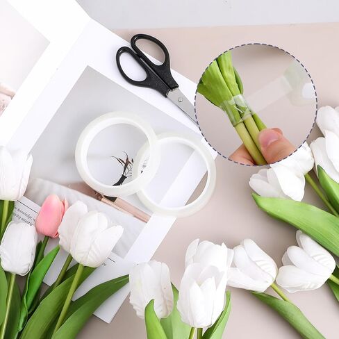 Clear Floral Tape 2 Roll 1/4" Wide Florist Tape Clear Waterproof Florist Tape Floral Arrangement Supplies for Creating Grid Bouquets Binding Fresh Flower DIY Crafts Decorations in Saudi Arabia