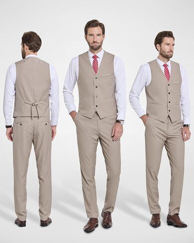 YND Men's 2-Piece Suit, Vest Pants Set for Men, Classic Waistcoat with Tie for Business, Wedding, Prom, Homecoming in Saudi Arabia
