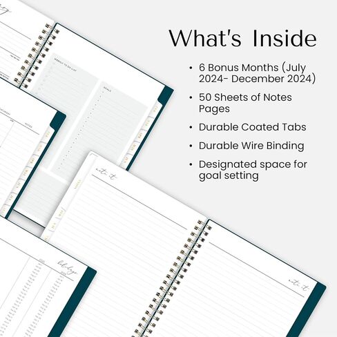 Blue Sky Life Note It 2025 Weekly and Monthly Planner Notes, 5.875" x 8.625", Clear Pocket Cover, Laminated Tabs, Wirebound, Storage Pocket, Dania Dark (Dania Dark- 2025, 5.875" x 8.625") in Saudi Arabia