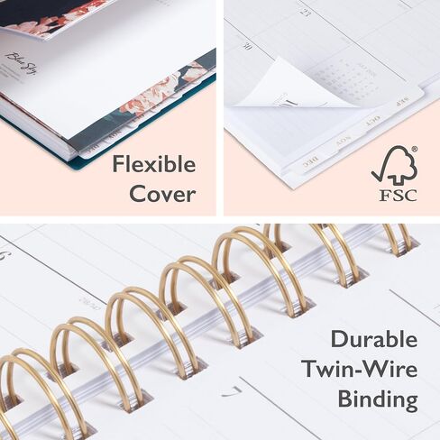 Blue Sky Life Note It 2025 Weekly and Monthly Planner Notes, 5.875" x 8.625", Clear Pocket Cover, Laminated Tabs, Wirebound, Storage Pocket, Dania Dark (Dania Dark- 2025, 5.875" x 8.625") in Saudi Arabia