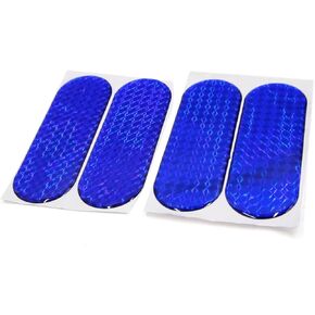 4pcs Blue Reflective Safety Warning Self Adhesive Reflector Tape Sticker for Car Item Replacement