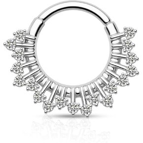 COCHARM Septum Rings 16G Flower Septum Jewelry Helix Daith Earrings for Women Stainless Steel Helix Daith Piercing Jewelry
