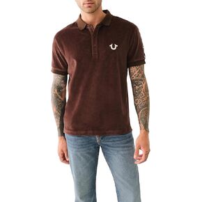 True Religion Men's Damask Velour Polo