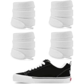 2 Pairs Fat Shoelaces for Vans Knu Skool Classic Skate Shoes, 5/8"(1.5cm) Wide Cotton Chunky Thick Replacement Laces
