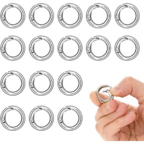 Bewudy 16 Pcs Gold Key Ring, Gold Spring O Rings, O Ring for Purse Strap, Key Rings for Keychain Mini Clips Car Keys Dog Tag Ring for Purse Strap Bag Handbag Keys Crafts Jewelry Making (Gold)