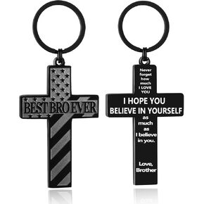 Cross Keychains for Men Football/Baseball/Soccer/Basketball/Family Bible Mens Keychain,Christmas Gifts