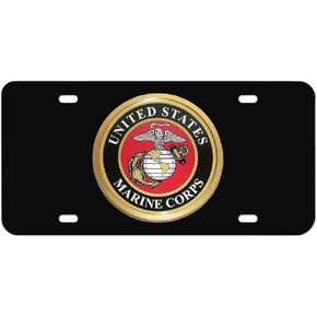 United States Marines Corps Black License Plate