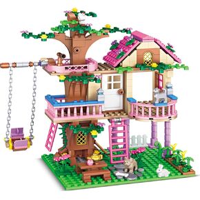 Tree House Building Set Compatible with Lego Friends, 504 PCS Forest House Building Kit Birthday Gift for Kids Girls Boys Age 6-12 Years（7652）