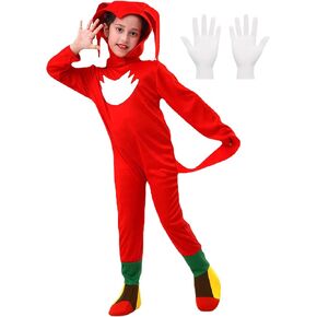 Halloween Costume Kids Deluxe Red Hedgehog Jumpsuit Cartoon Cosplay Unisex