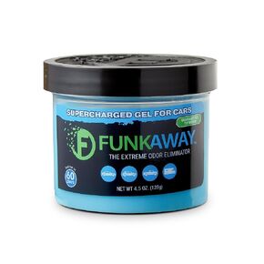 FunkAway Supercharged Gel for Cars, 4.5 oz., Extreme Odor Eliminator Soaks Up and Removes Smells in Cars, SUVs, Trucks and RVs for Long-Lasting Results