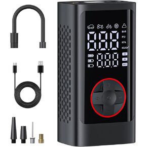 Tire Inflator Portable Air Compressor, Cordless Air Pump for Car Tires, 150PSI Portable Tire Inflator for Car, LCD Dual Screen, Electric Air Pumps for Car Bike Motorcycle Balls