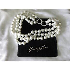 Kenneth Jay Lane Jewelry Barbara Bush 3 Strand Simulated White Pearl Necklace