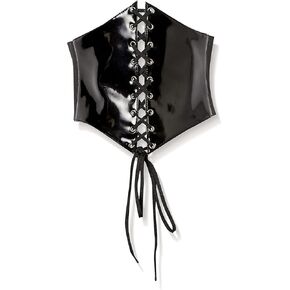 Daisy corsets womens Lavish Black Patent Pvc Corset Belt Cincher
