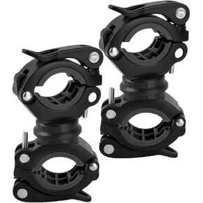 Vonpri [2 Pack] Flashlight Holder, Mount Bicycle Mounting Bracket Flashlight Holder Torch Clip 360º Rotation