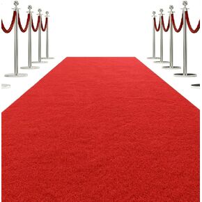 Red Carpet Runner for Party, 3' x 10' Extra Thick Non-Slip Bright Red Rugs Aisle Runner Rug for Proms Proposal Wedding and Events Decorations, Entryway Rugs Red Runner Rug for Hallway