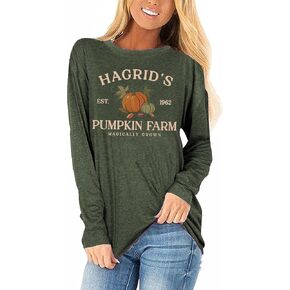 Beopjesk Long Sleeve Fall T-Shirt for Women Family Halloween Thanksgiving Tops Casual Thankful Pumpkin Turkey Graphic Tees