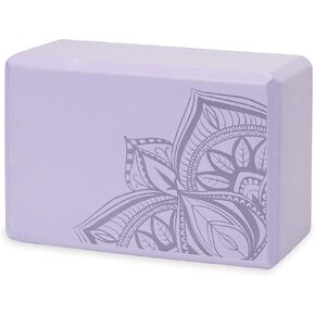 Gaiam Yoga Block - Supportive Latex-Free Eva Foam - Soft Non-Slip Surface with Beveled Edges for Yoga, Pilates, Meditation - Yoga Accessories for Stability, Balance, Deepen Stretches (Lilac)
