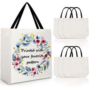 Sublimation Tote Bags Blanks,Sublimation Blanks Canvas Tote Bags Grocery Bag Heat Transfer Bag DIY Crafting for Gift