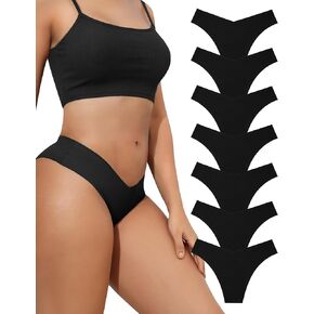 LEVAO Seamless Underwear for Women No Show Cheeky Bikini Panties Stretch V Cut Panty S-XL (Regular & Plus Size)