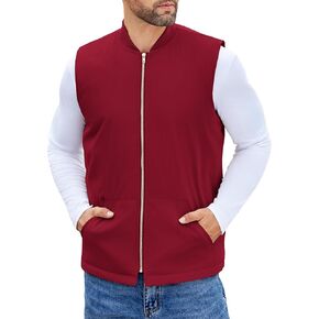 COOFANDY Men's Puffer Vest Loose Fit Quilted Vest Winter Outdoor Zipper Padded Vests Warm Puffy Sleeveless Jacket