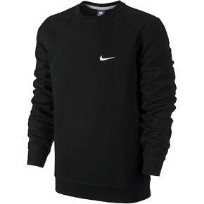 Nike New Men's Club Crew-Swoosh Shirt Black/White Medium