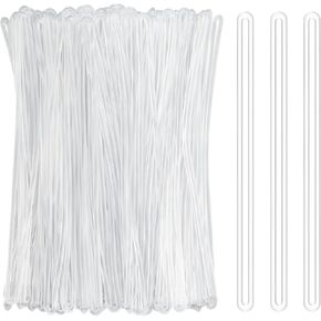 60 Pack Luggage Loop Straps Clear Plastic Luggage Tag Straps 6 Inch Worm Loops for Luggage Tags, Bag Tags