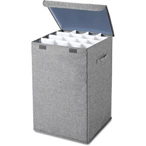 Yalikop Linen Roll Storage Box Folder Collapsible Linen File Storage Organizer Blueprint Holder for Office School Poster Architectural Home Items Blueprint Storage 16 Slots, 15.7 x 15.7 x 24 Inches