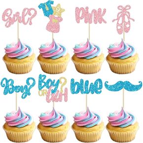 Gyufise 36Pcs Baby Shower Girl Cupcake Toppers Swan Pacifier Cloud Moon Star Baby Girl Cupcake Picks Oh Baby It's a Girl Cake Decorations for Baby Shower Kids Girls Birthday Party Supplies Pink