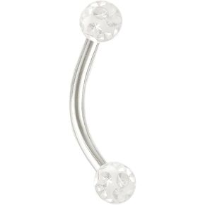 Lip ring 16g 1/2 Inch 12mm Surgical Steel Curved Barbell Eyebrow Piercing Rook Earring Daith Jewelry More Crystal s