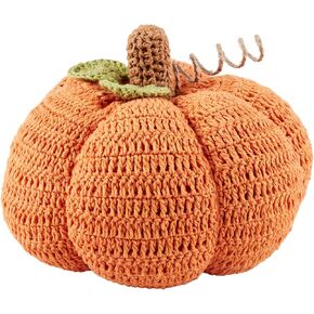 Mud Pie Crochet Lg Stuffed Pumpkins, Orange
