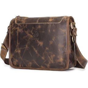 Leather Messenger Bag Crossbody for Men Women Retro Crossbody Shoulder Satchel bag Tablet Bag Men Bag Man Purse