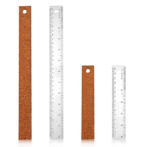 2pcs Metal Rulers with Cork Backing, Stainless Steel Ruler Straight Edge Rule Scale Ruler Cork Base Ruler for Woodworking Drafting School Office Supplies