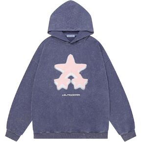 Aelfric Eden Oversized Hoodie Heavyweight Vintage Streetwear Star Graphic Hoodies Pullover with Pockets