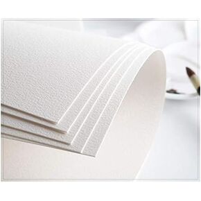 BAOHONG Watercolor Paper, 20 Loose Sheets, Hot Pressed/Smooth, 100% Cotton, 140lbs/300gsm, 380x280mm, 15x11"", Academy, HP, Bz-3038X