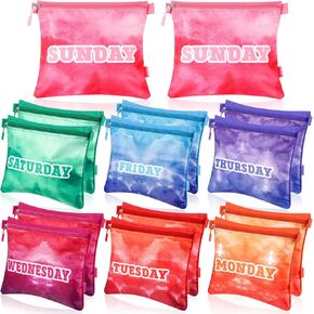 Paterr 14 Pcs Packing Cubes for Kids and Baby Days of Week Packing Cubes Colorful Luggage Organizers Travel Suitcase