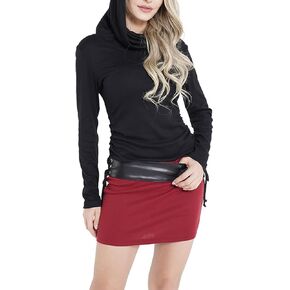 DRESSFO Womens Mini Hoodie Dress Long Sleeve Sexy Bodycon Dresses