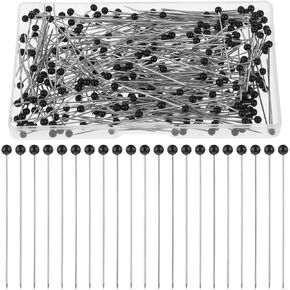 300 PCS Straight Pins Sewing Pins for Fabric, Black Pearlized Ball Head Pins, Long 1.5inch Dressmaker Pins for Fixing Sewing Markers, Jewelry DIY, Tailoring, Craft Decoration